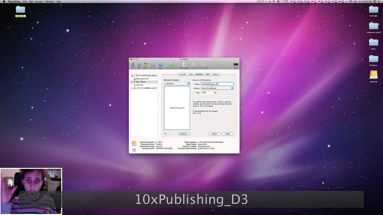 how should hd be formatted for mac os x